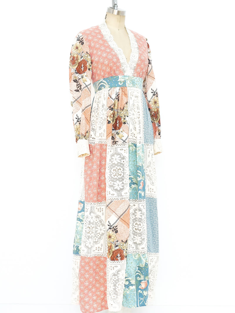 Mixed Print and Lace Prairie Dress Dress arcadeshops.com
