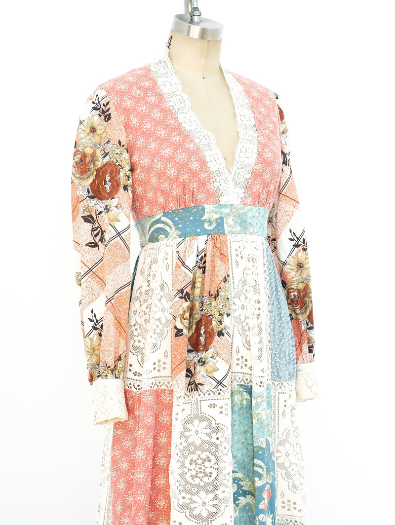Mixed Print and Lace Prairie Dress Dress arcadeshops.com
