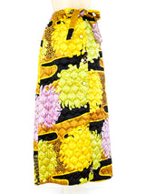 Quilted Satin Maxi Skirt Bottom arcadeshops.com