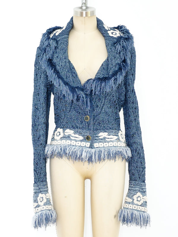 John Galliano Fringed Knit Jacket Jacket arcadeshops.com