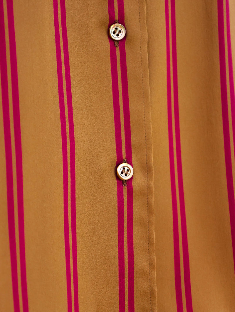 Yves Saint Laurent Striped Silk Shirt Top arcadeshops.com