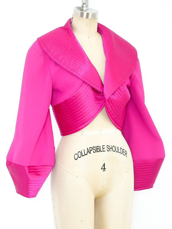 Fuchsia Jacket with Quilted Trim Jacket arcadeshops.com