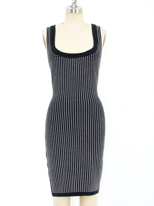 1991 Alaia Black and White Knit Tank Dress Dress arcadeshops.com