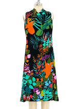 Pauline Trigere Tropical Printed Sleeveless Dress Dress arcadeshops.com