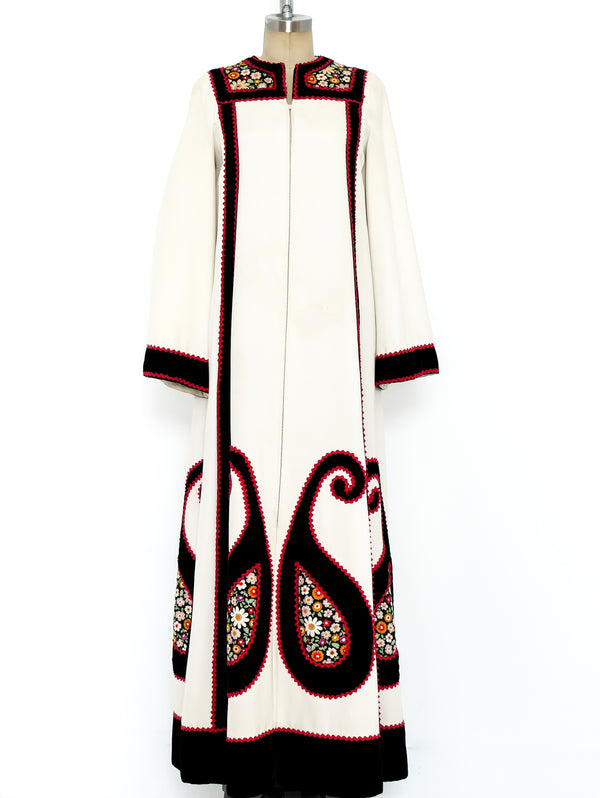 Malcolm Starr Rizkallah Paisley Applique Caftan Dress arcadeshops.com
