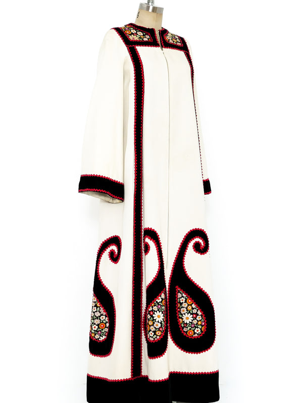 Malcolm Starr Rizkallah Paisley Applique Caftan Dress arcadeshops.com