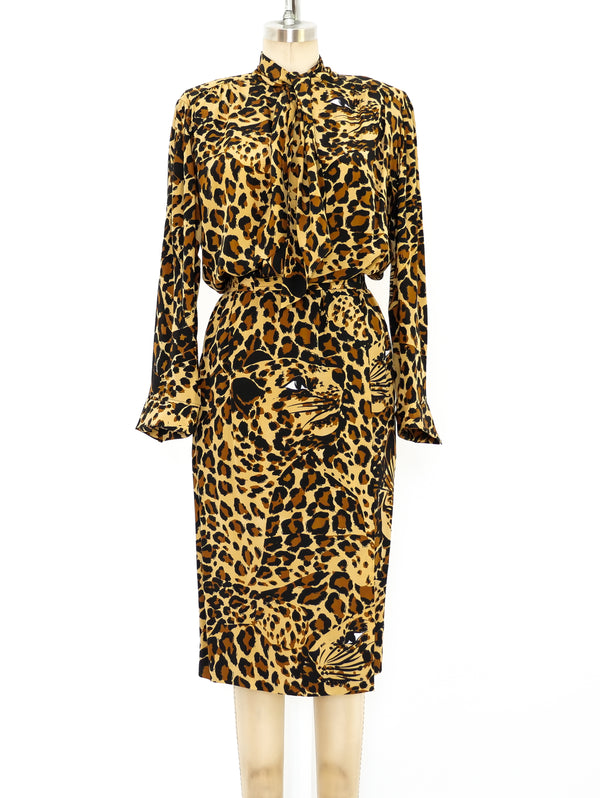 1986 Yves Saint Laurent Leopard Printed Ensemble Suit arcadeshops.com