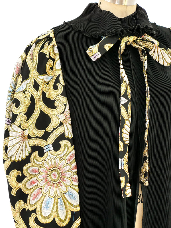 Metallic Sleeved Pleated Jacket Jacket arcadeshops.com