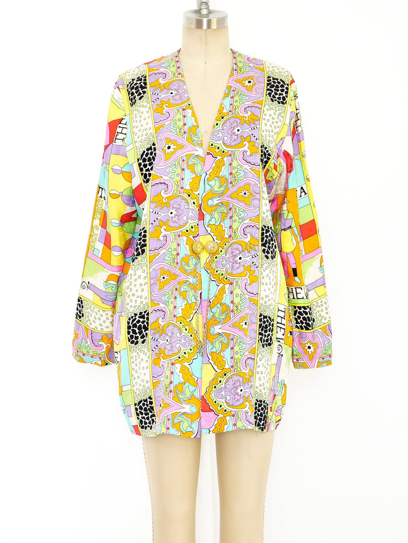 Diane Freis Mixed Print Silk Jacket Jacket arcadeshops.com