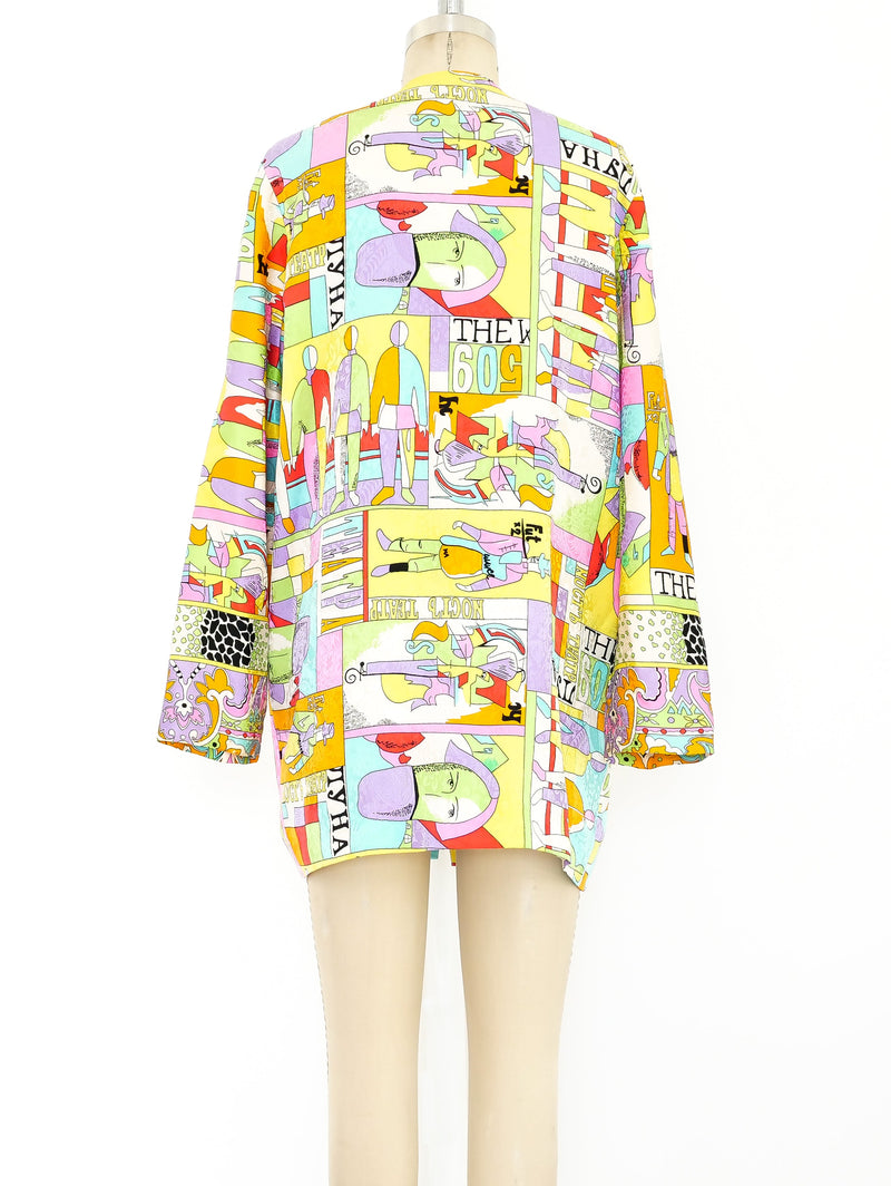 Diane Freis Mixed Print Silk Jacket Jacket arcadeshops.com