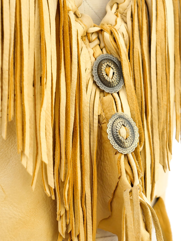 Fringed Leather Tank Top Top arcadeshops.com