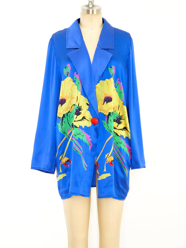 Ungaro Floral Printed Silk Jacket Jacket arcadeshops.com