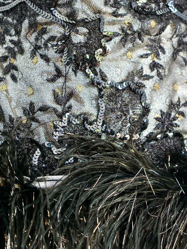Victor Costa Feathered Cocktail Dress Dress arcadeshops.com