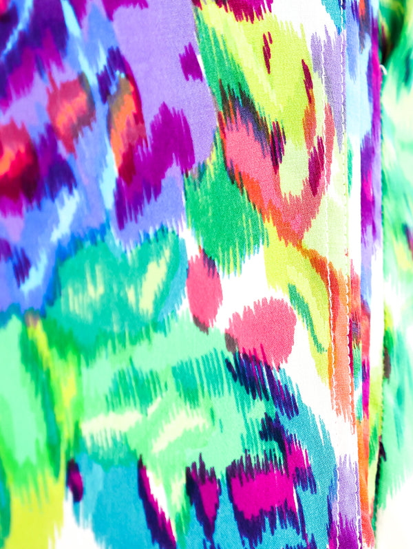 Gianfranco Ferre Floral Ikat Print Silk Dress Dress arcadeshops.com