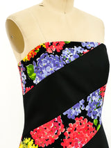 Bill Blass Banded Floral Bustier Dress Dress arcadeshops.com