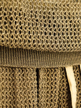 Dark Khaki Open Crochet Skirt Ensemble Suit arcadeshops.com