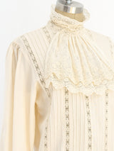 Ivory Silk and Lace Blouse Top arcadeshops.com