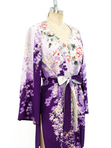Lavender Floral Belted Jacket Jacket arcadeshops.com