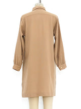 Yves Saint Laurent Khaki Cashmere Shirt Dress Dress arcadeshops.com