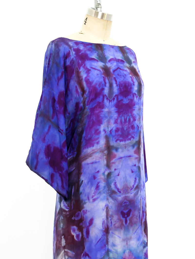 Tie Dye Silk Wrap Dress Dress arcadeshops.com