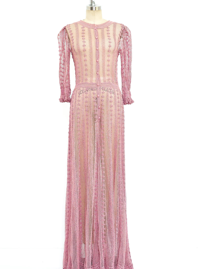 Rose Crochet Button Front Dress Dress arcadeshops.com