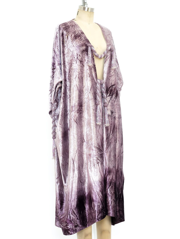 Lavender Crushed Velvet Cocoon Coat Jacket arcadeshops.com