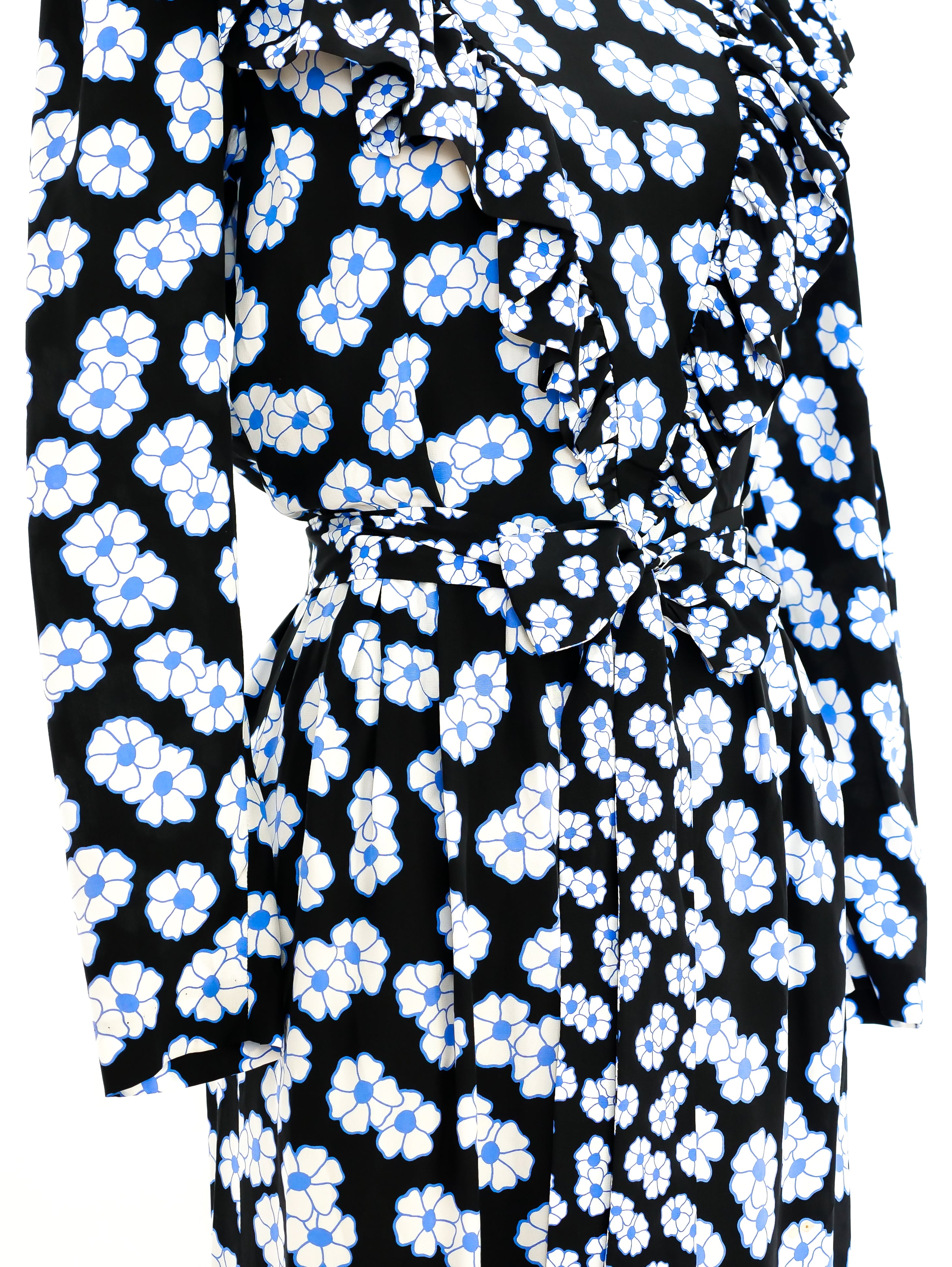 Yves Saint Laurent Floral Ruffle Dress