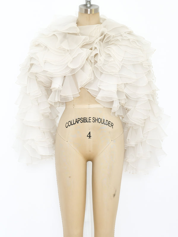Bob Mackie Ruffled Organza Jacket Jacket arcadeshops.com
