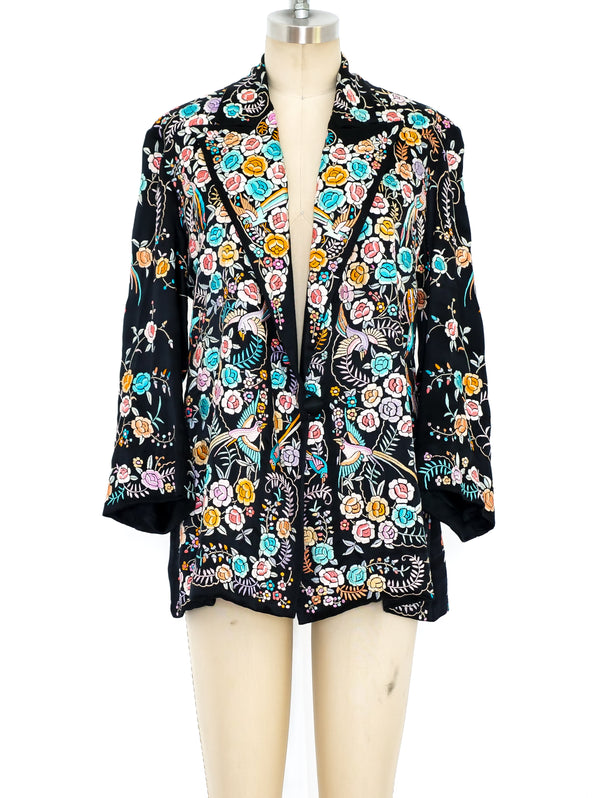 Hand Embroidered Silk Jacket Jacket arcadeshops.com