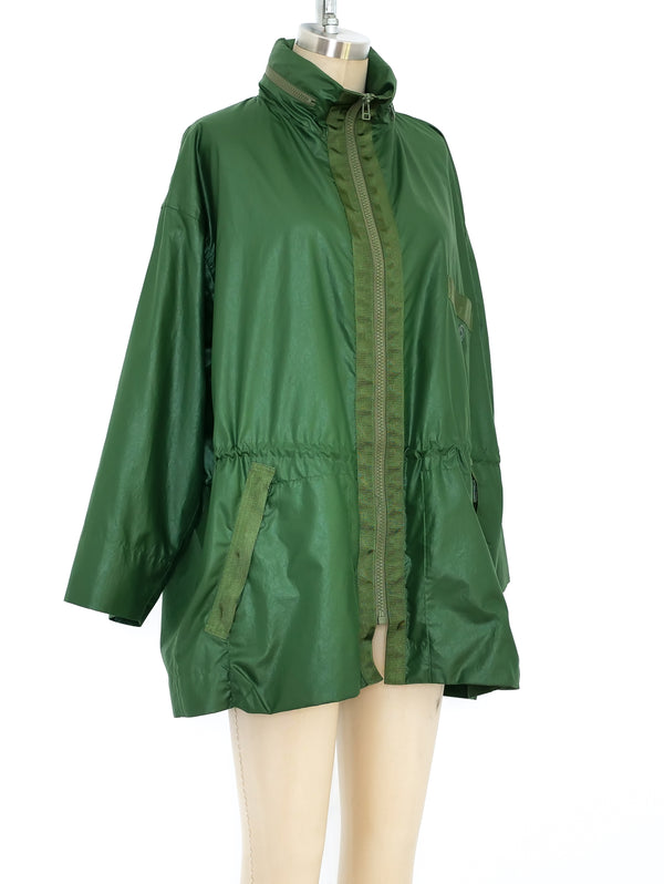 Issey Miyake Green Drawstring Windcoat Jacket arcadeshops.com