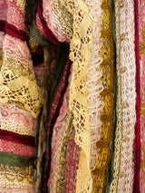 Ribbon and Lace Embellished Hand Knit Duster Jacket arcadeshops.com