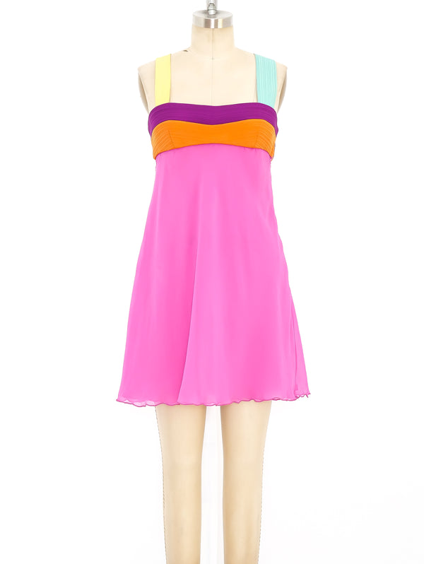 Gianni Versace Colorblock Slip Dress Dress arcadeshops.com