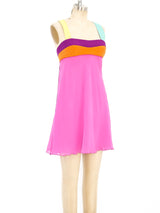 Gianni Versace Colorblock Slip Dress Dress arcadeshops.com