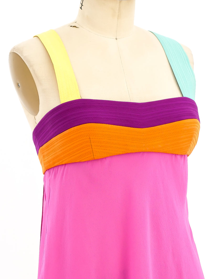 Gianni Versace Colorblock Slip Dress Dress arcadeshops.com