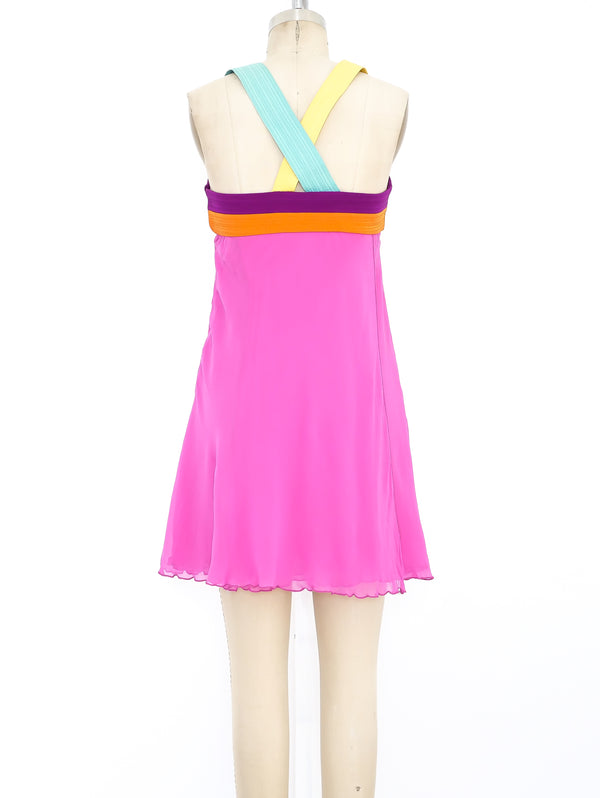 Gianni Versace Colorblock Slip Dress Dress arcadeshops.com