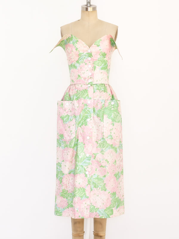 Pierre Cardin Pastel Floral Bustier Ensemble Suit arcadeshops.com