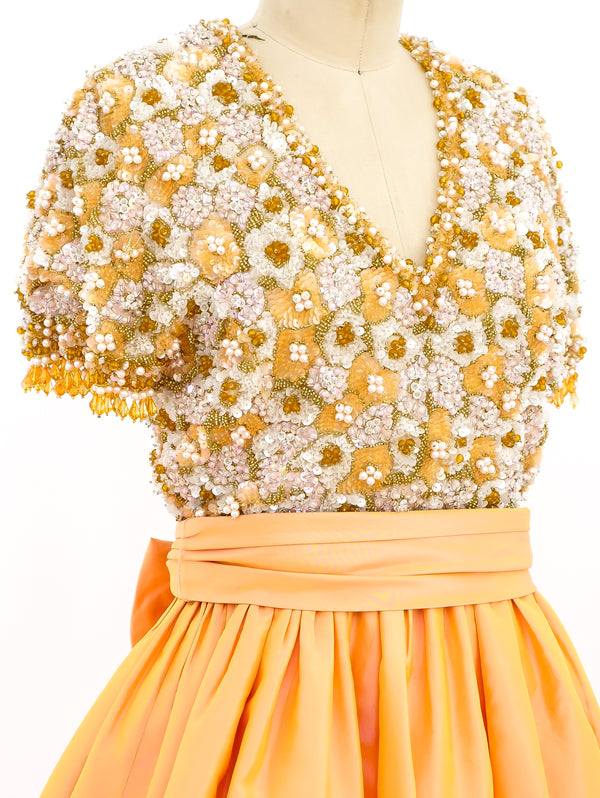 Embellished Peach Cocktail Dress  arcadeshops.com