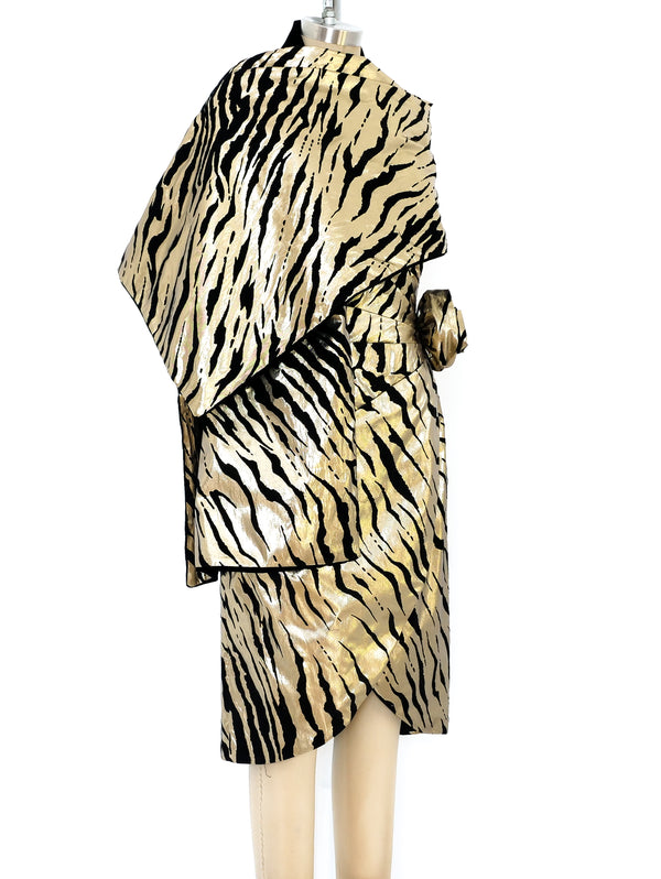 Metallic Gold Tiger Bustier Dress  arcadeshops.com