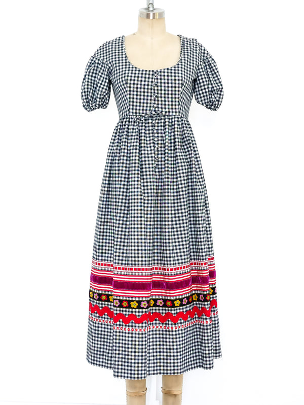 Ribbon Embellished Gingham Dress  arcadeshops.com