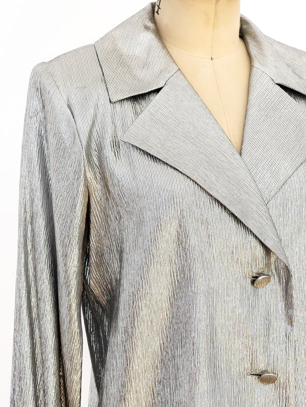 Yves Saint Laurent Silver Lamé Top  arcadeshops.com