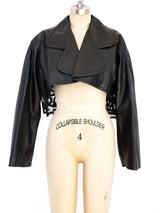 Gianfranco Ferre Leather Lace Cropped Jacket  arcadeshops.com
