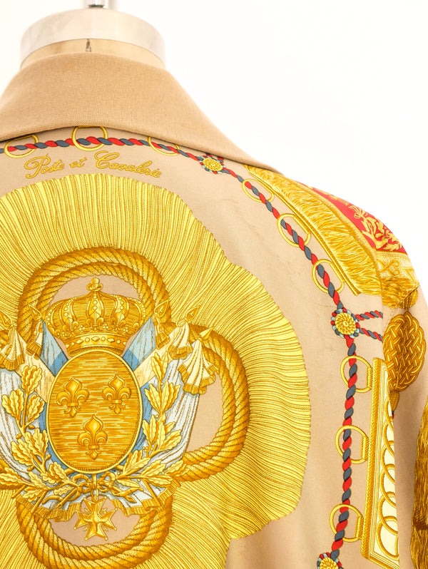 Hermes Scarf Print Reversible Bomber  arcadeshops.com