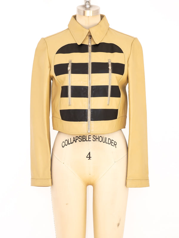 Gianni Versace Versus Cropped Leather Jacket  arcadeshops.com