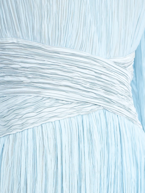 Mary McFadden Baby Blue Plisse Column Dress  arcadeshops.com
