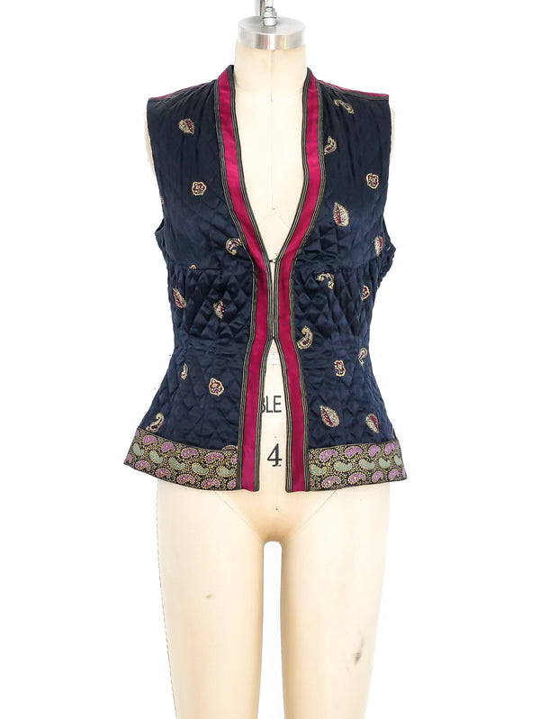Janice Wainwright Quilted Silk Vest Jacket arcadeshops.com