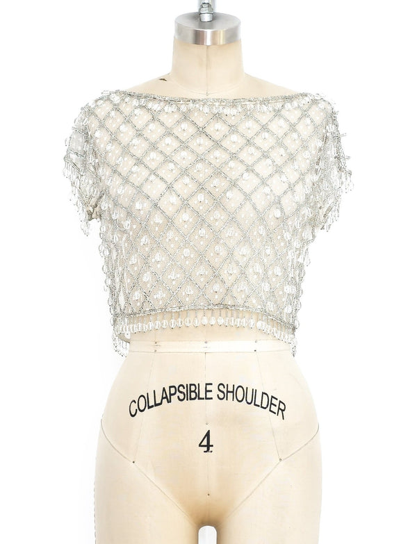 Crystal Beaded Net Top Top arcadeshops.com