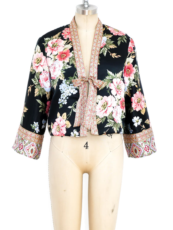 Oscar de la Renta Floral Silk Bed Jacket Jacket arcadeshops.com