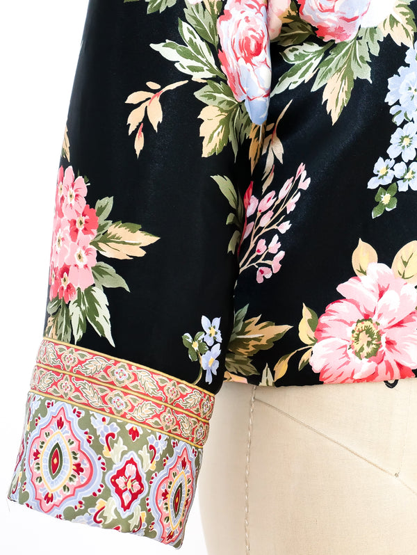 Oscar de la Renta Floral Silk Bed Jacket Jacket arcadeshops.com