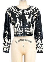 Knitwear Inspired Cropped Sequin Jacket Jacket arcadeshops.com