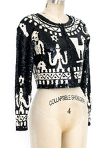 Knitwear Inspired Cropped Sequin Jacket Jacket arcadeshops.com